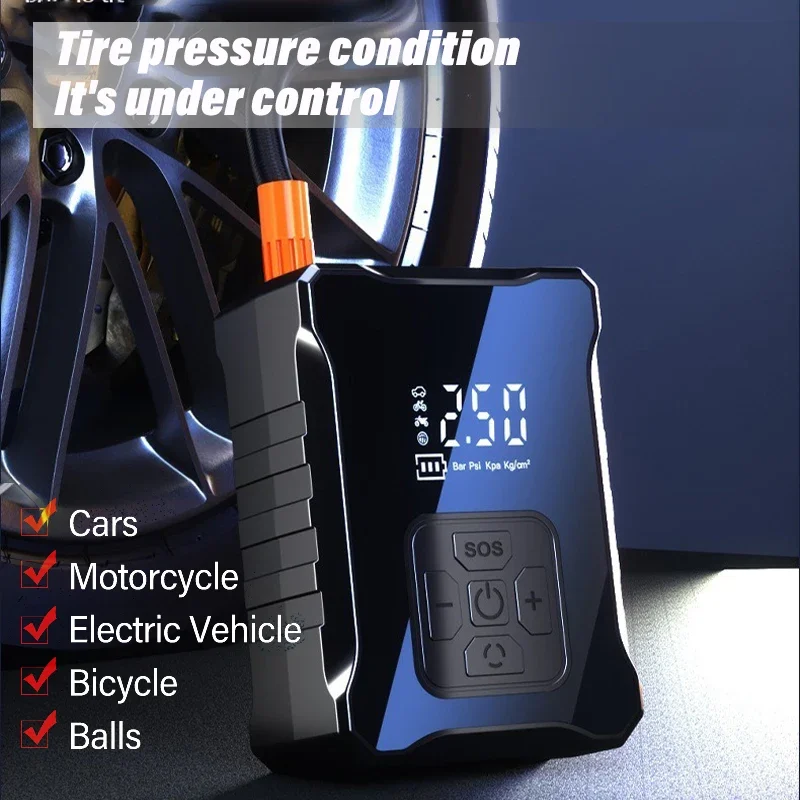 Mini Air Compressor 12V 150PSI Portable Electric Air Pump Car Tire Inflator Wired/Wireless For Motorcycle Bicycle Tire Inflation - Image 2