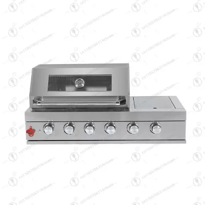 Grelha de churrasco a gás embutida em aço inoxidável portátil estilo euro-americano para cozinha de jardim ao ar livre no pátio