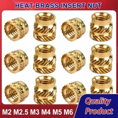 M2 M2.5 M3 M4 M5 M6 Brass Insert Nut Hot Melt Heat Knurled Embed Injection Copper Insertnut 3D Print Plastic Board Nuts Inserts