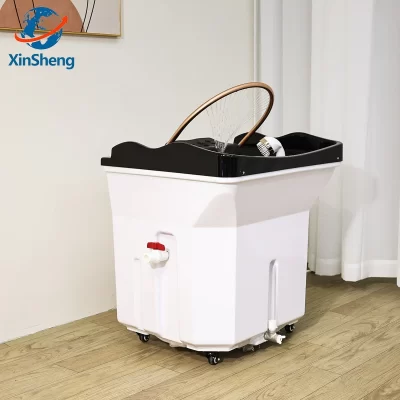 Xinsheng cabeça spa shampoo cadeira salão de beleza portátil pequena estação de lavagem cabelo cadeira mover terapia água móveis bacia beleza