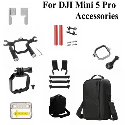 For DJI Mini 5 Pro Height Raising Tripod Expansion Landing Gear Landing Kit Storage Bag Action Camera Mount Accessories