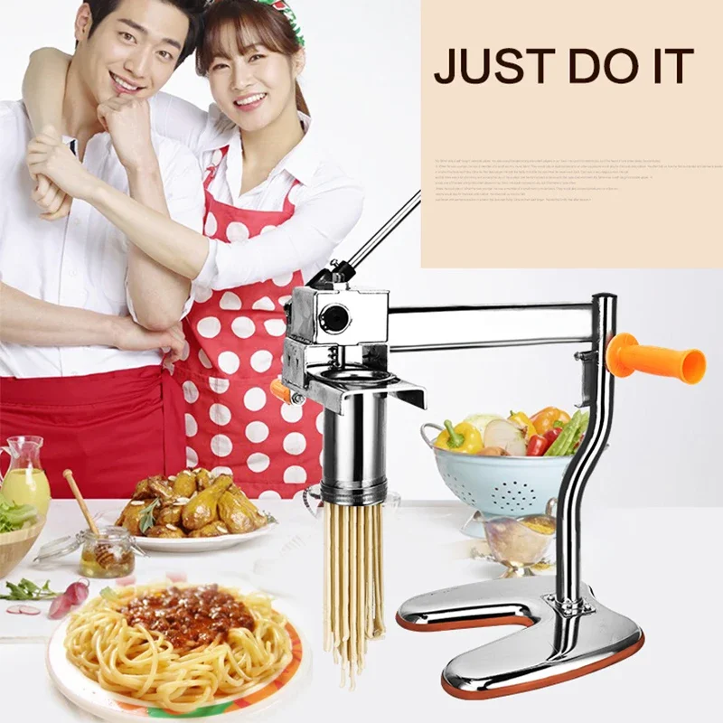 Household Manual Stainless Steel Noodle Pressing Machine Portable Two-axis Moodle Making Machine Manual Noodle Press - Image 3