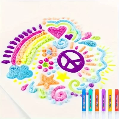 6 canetas bolha, canetas de pipoca, canetas aquarela para alívio do estresse, cartões de felicitações DIY e doodles mágicos 3D, canetas de gel, canetas aquarela