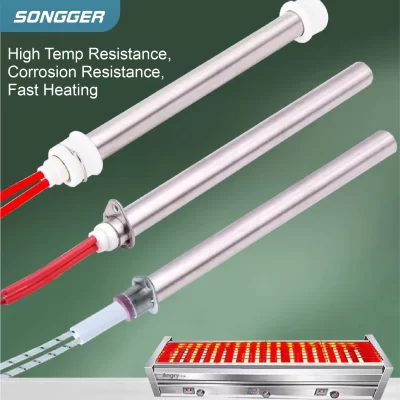 Aquecedor de Cartucho de Imersão 220V Tubular em Aço Inoxidável para Fornos Churrasqueiras e Fogões Aplicação Industrial Alta Temperatura