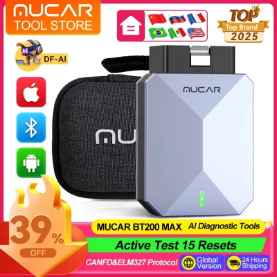 Mucar bt200 max ferramentas de diagnóstico todos os sistemas ai obd2 scanner atualização gratuita pode fd bidirecional mucar scanner de diagnóstico