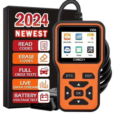 Leitor de código da ferramenta de diagnóstico do scanner obd2 do carro, scanner do código de falha do motor do testador de tensão do carro, ferramenta de diagnóstico do testador de carregamento v500