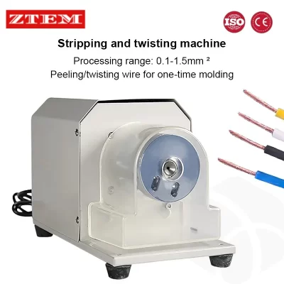 0.1-1.5mm² Electric Wire Stripping Machine 40W Rubber Wires AC/DC power cord electronic cable multi-core cable Twisting Peeling
