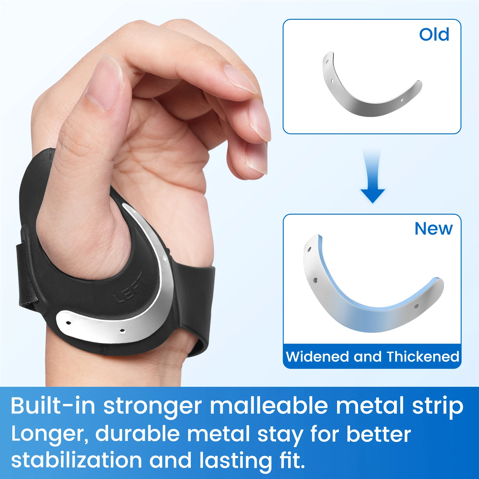 Cinta de polegar CMC flexível VELPEAU para dor e suporte de artrite, tala de polegar de borracha macia para articulação CMC para mulheres e homens - Image 2