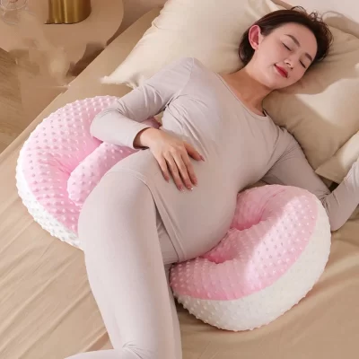 Travesseiro de apoio para cintura para dormir lateral das mulheres grávidas em forma de u almofada traseira para maternidade multifuncional cor pura travesseiro para gravidez
