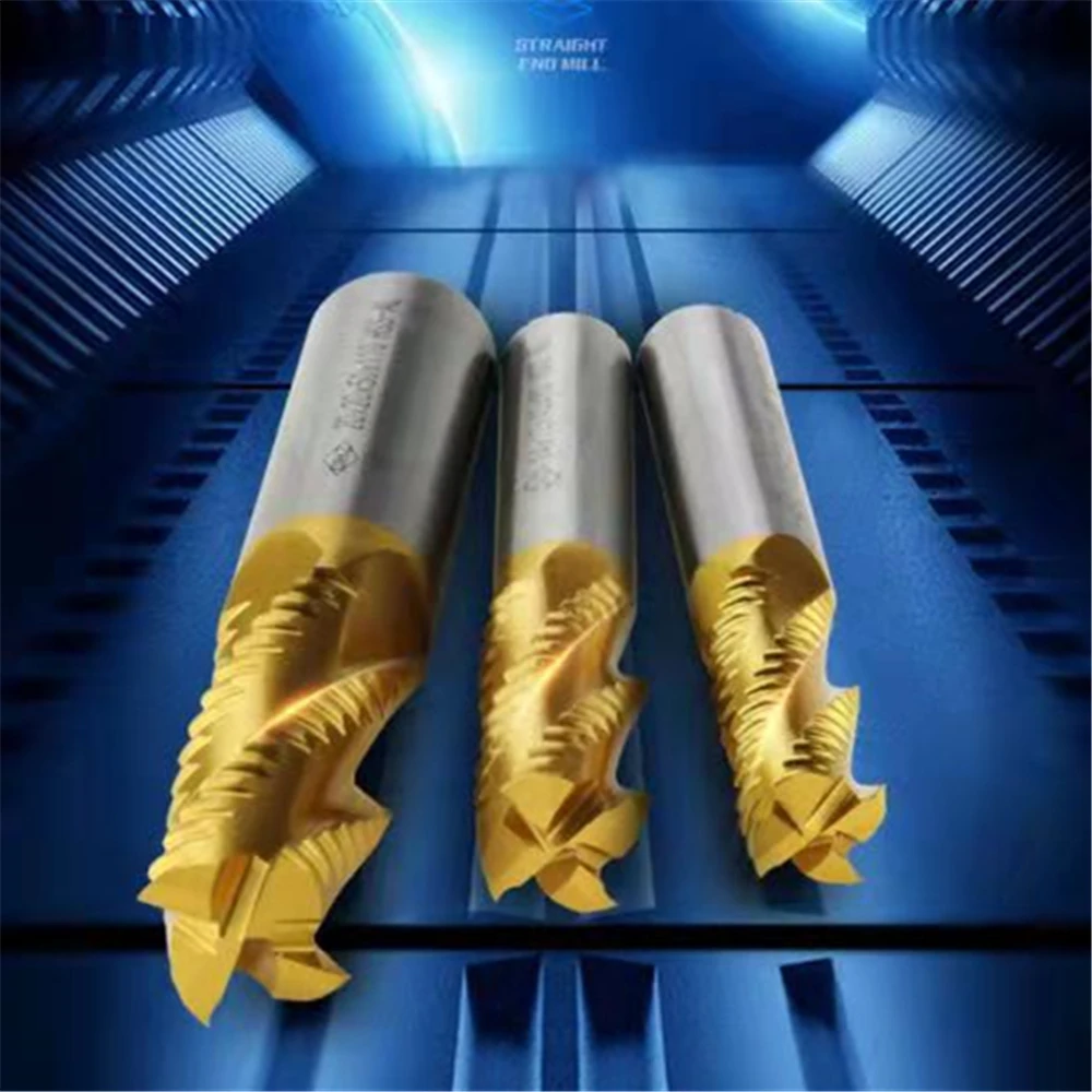 1Pc HSS-AL Roughing End Mill HSS Cutters 4 Flute 5mm to 32mm 6mm 8mm 10mm 12mm 16mm End mill wave edge Roughing milling cutter - Image 4