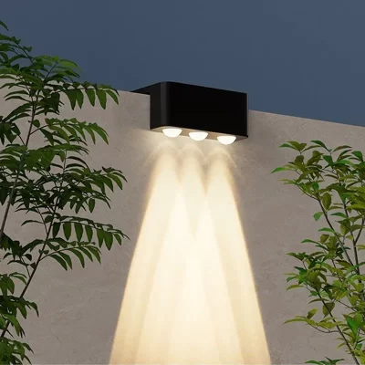 1/2/4 pçs luzes de parede solares ao ar livre à prova dwaterproof água jardim passo iluminação para quintal cerca escada caminho decoração fora luzes solares