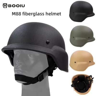 BOOIU M88 Capacete tático de aço FRP Capacete à prova de explosão Capacete protetor de fibra de vidro de 1,3 kg adequado para treinamento ao ar livre