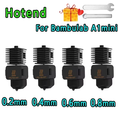 Hotend para bambu lab a1 mini montagem hotend kit 0.2 0.4 0.6 0.8mm bocal substituível para impressora 3d laboratório de bambu a1/a1 mini