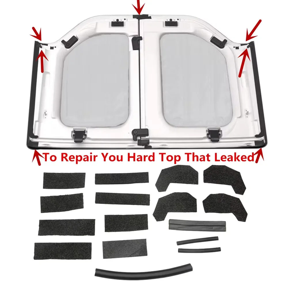 Kit de vedação superior rígida de 17 pacotes para jeep wrangler jk jku rubicon sport sahara 2007-2018 acessórios de molduras internas preto - Image 3