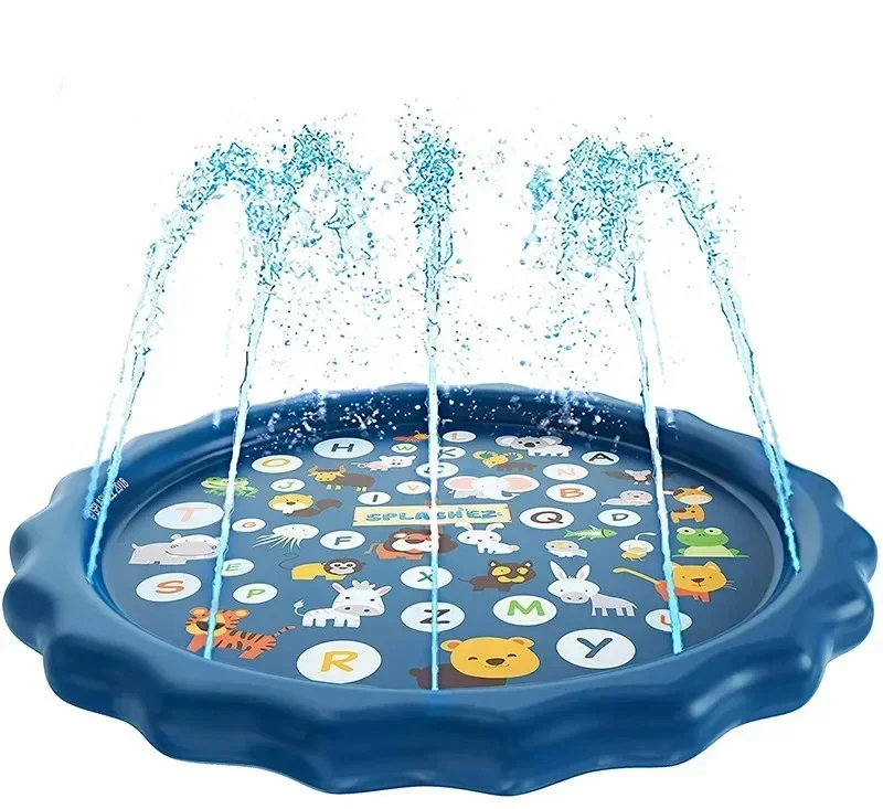 100/170cm Outdoor Kids Sprinkler Play Pad Mat Lawn Beach Letters Inflatable Water Pad Spray Water Games Mat Beach Cushion - Image 2