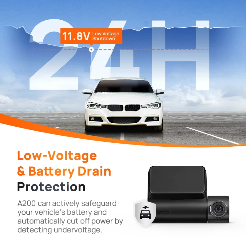 Global 70mai Dash Cam A200 Dual-channel Record 1080P HDR 2'' IPS Screen 24H Parking Monitor 70mai Car DVR A200 WIFI APP 130° FOV - Image 5