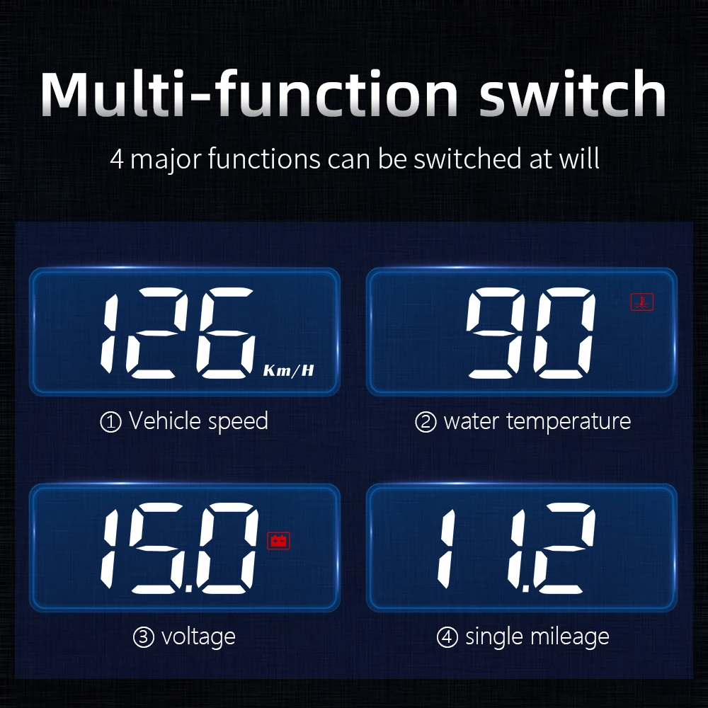 OBD2 M3 Auto Electronic HUD Head Up Display Projection Trip Fuel Mileage Computer with Overspeed Warning System Speed Projector - Image 4