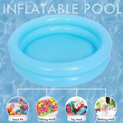Round Inflatable Baby Toddlers Summer Swimming Pool Portable Inflatable Children Little Pump Pool Indoor Outdoor for 0-3Y Kids