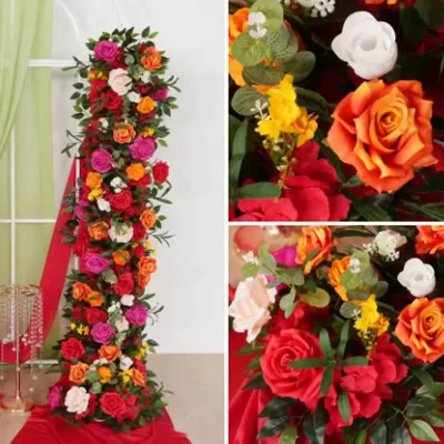50/100cm luxo rosa flor artificial linha mesa peça central flores de casamento pano de fundo arcos de parede decoração festa palco piso floral