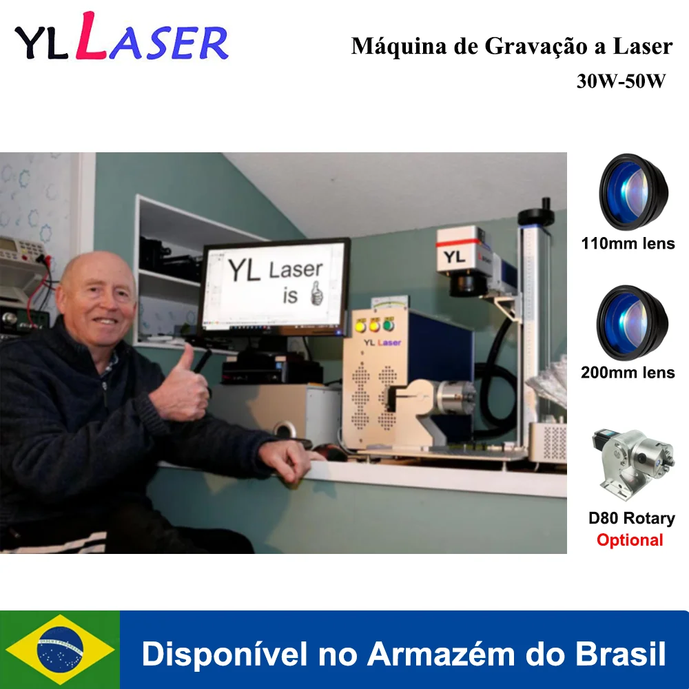 Raycus 30W Máquina de marcação de gravação a laser de fibra 50W para metal anel de ouro joias plástico inoxidável - Image 5