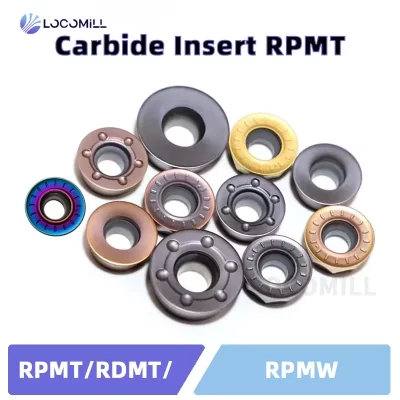 Loco inserção de carboneto rpmt1204 10t3 rdmt rpmw1003 máquina cnc placa de fresagem indexável lâmina redondeza ferramenta de torneamento cermet pcd