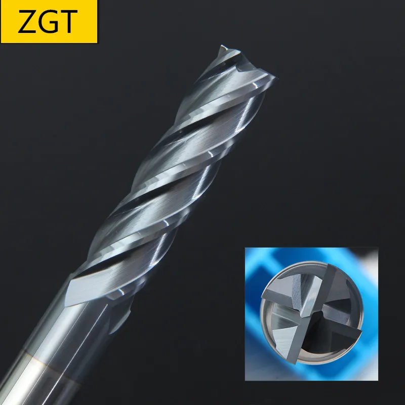 ZGT High Quality Milling Cutter End Mill HRC50 4 Flute Metal Milling Tools Alloy Carbide 4mm 6mm 8mm 10mm 12mm 14mm 16mm 20mm - Image 2