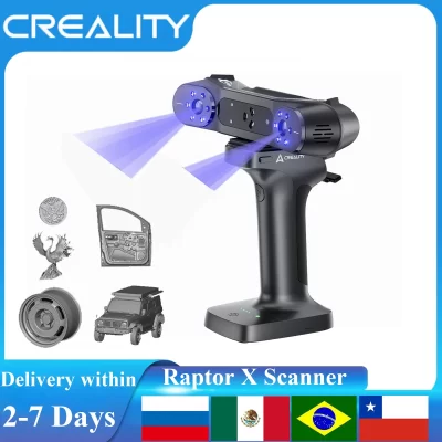 Creality raptor x scanner 3d 34 + 7 laser azul luz neutra 0.02mm precisão 60fps digitalização wi-fi 6 ponte de digitalização sem fio scanner 3d