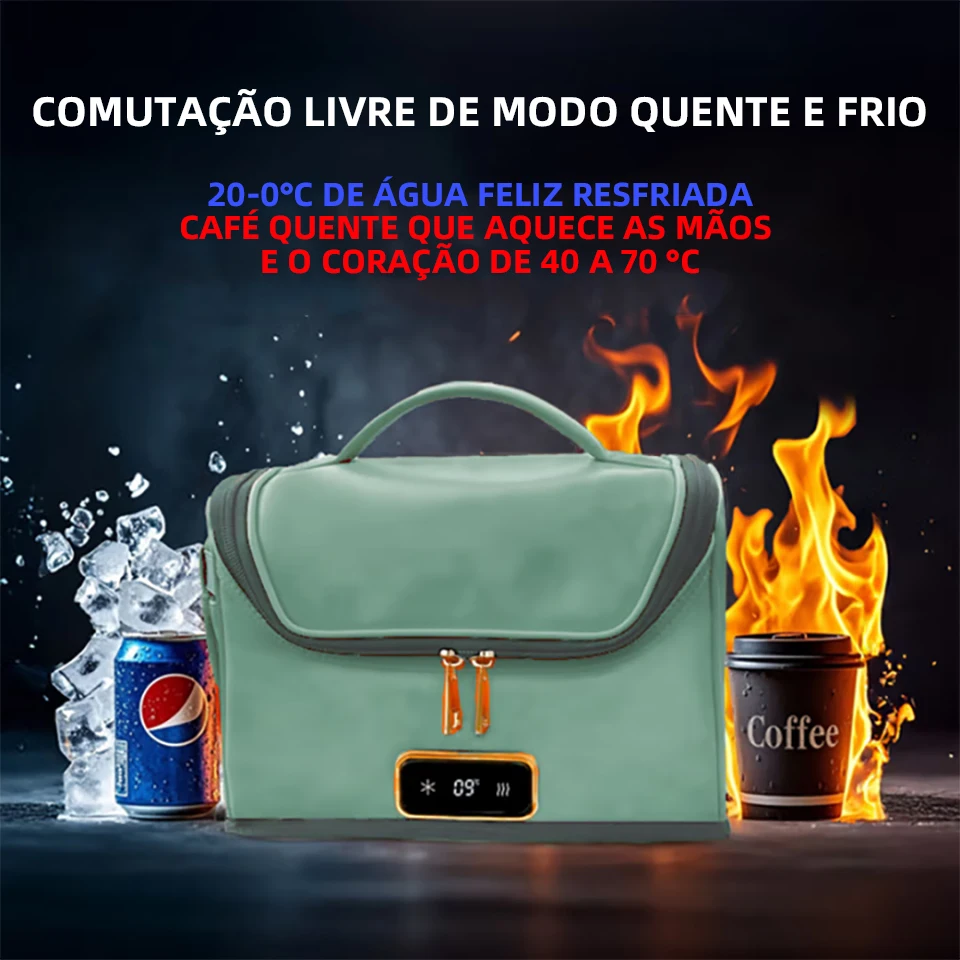 Yannice12V220V Mini Car Refrigerator Green Portable Car Cold& Heat Soft Bag Hand Carry Cosmetics Drug Cold Bag For Home Car Use - Image 2