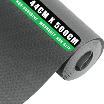 EVA Kitchen Shelf Liners - Back to School Drawer Mats, Non-Adhesive Cabinet Liner, Non-Slip Protector (Dark Gray/Dot)