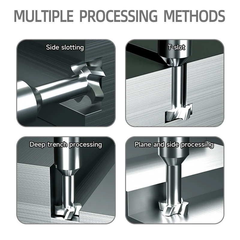 BB Carbide T Slot Milling Cutter Tungsten Steel End Mill CNC Groove Machining Tool for Metal Aluminum Copper Plastic 3mm-20mm - Image 2