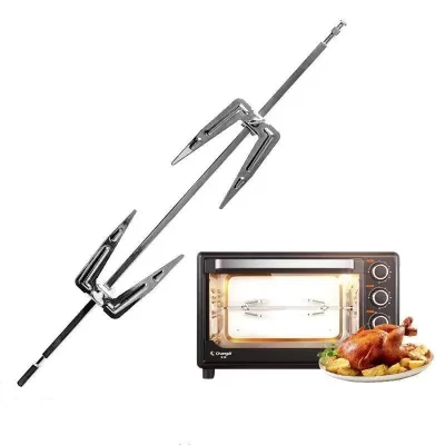 Garfo de fritadeira de ar com rotação de aço inoxidável, espeto de frango assado, carne de peixe, grelhado, garfos torradores, ferramentas para churrasco, acessórios de forno