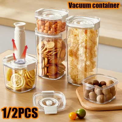 Vacuum Seal Container Coffee Beans Sealed Tank Electric Vacuum Jar Cereals Rice Storage Box Moisture-Proof Sealed Canister