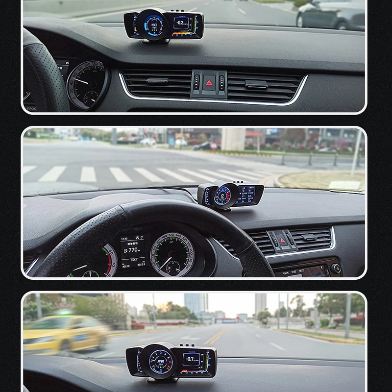 Car Head Up Display Multi-Function OBD2 GPS Car Dashboard HUD Dual Screen Display Speedometer Auto Gauge Alarm System - Image 2