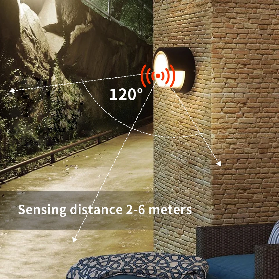 Lâmpada de parede led iluminação radar sensor movimento AC85-265V 6/12w branco quente branco frio adequado para decoração casa ao ar livre indoor - Image 4