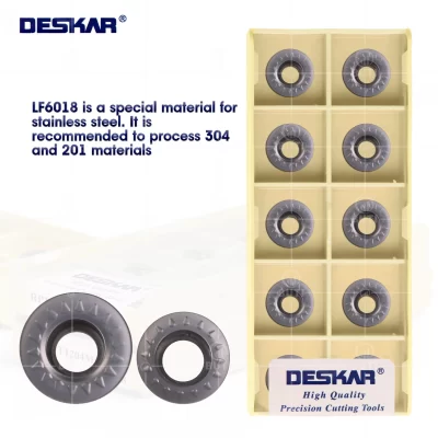 Deskar 100% original rpmt08t2 rpmt10t3 RPMT1204MOE-JS lf6018 ferramenta de torno cnc de alta qualidade inserção de carboneto peças de ferramentas de corte de torno