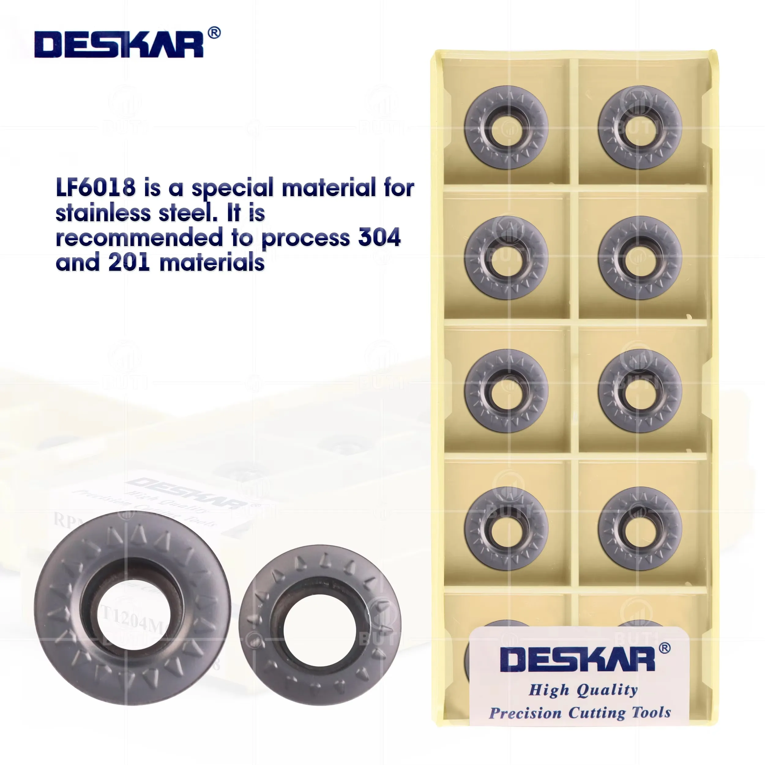 Deskar 100% original rpmt08t2 rpmt10t3 RPMT1204MOE-JS lf6018 ferramenta de torno cnc de alta qualidade inserção de carboneto peças de ferramentas de corte de torno