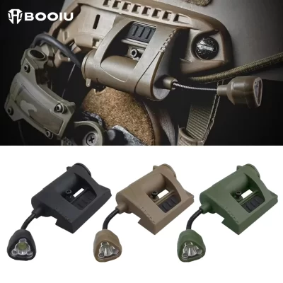 Booiu luz tática para capacete, lanterna led ao ar livre, mpls, iluminação noturna para caça, ciclismo, pesca, 3 modos, lâmpada de capacete militar