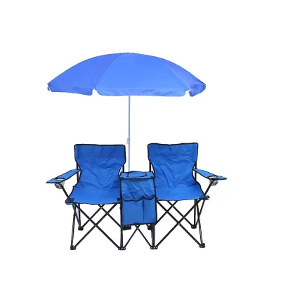 New Outdoor Leisure Beach Chair Portable Camping Folding Sunshade Ice Pack Double