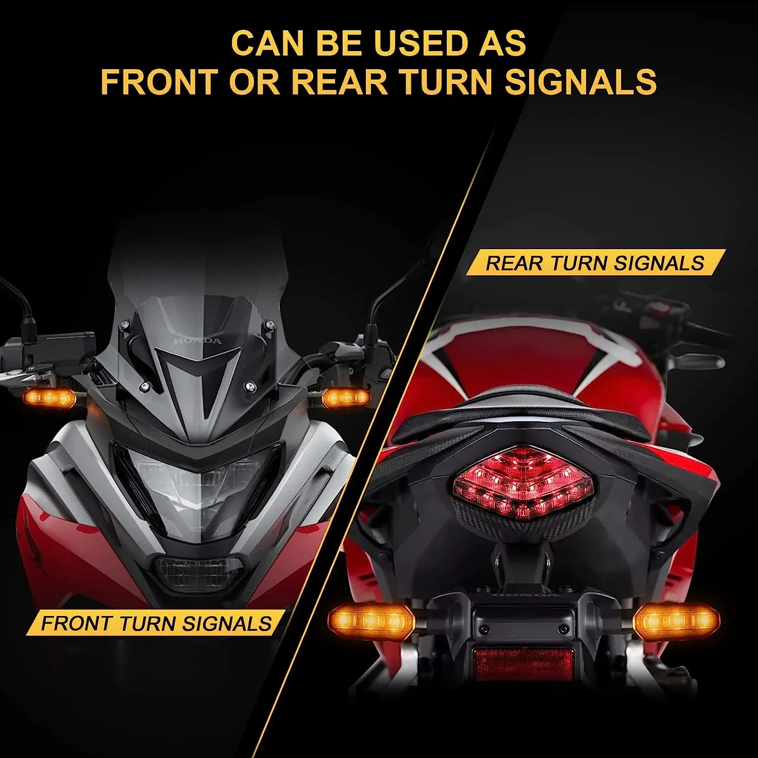 8mm Mini Motorcycle LED Turn Signal Lights Amber Flashing Light Blinker Turn Signal Lamp 12V Moto Indicator Lamp Accessories - Image 2