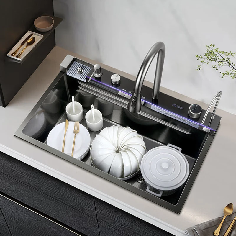 Conjunto de pia multifuncional de cozinha, torneira cascata de baleia, 50l, tanque de grande capacidade, tamanho 68x46cm, armazenamento de armário, eletrodomésticos - Image 3