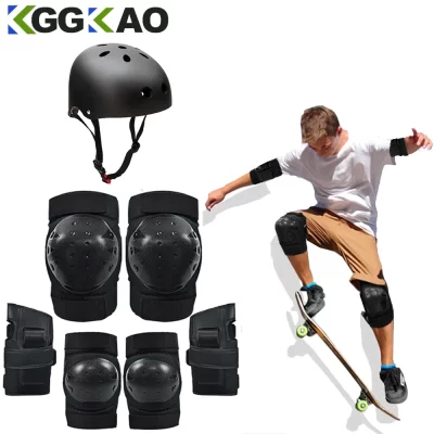 Esportes profissionais patinação equipamentos de proteção joelho cotovelo suporte protetor de pulso conjunto capacete skate protetor para crianças adulto