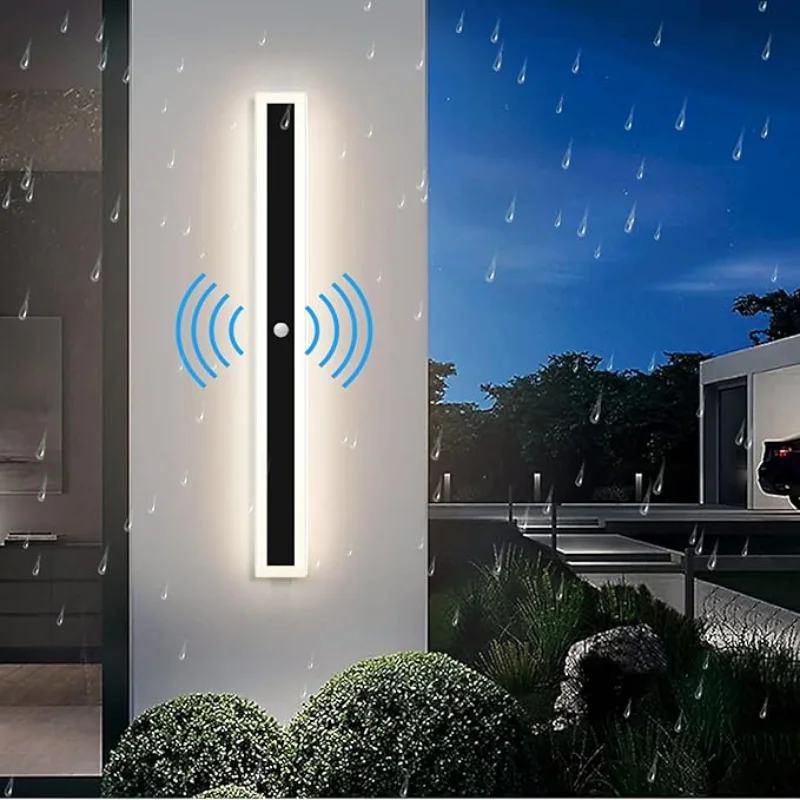 Luz de parede ao ar livre ip65 à prova dip65 água 110- 240v varanda lâmpada led longo jardim lâmpada villa garagem luminária varanda decoração casa
