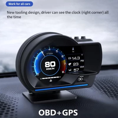 Car Smart Head Up Display OBD2 GPS Digital HUD Speedometer Turbo RPM Alarm Head‑Up Displayer