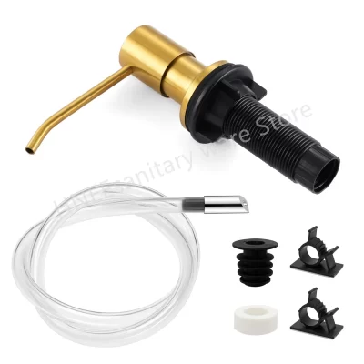 Dispensador de sabão líquido para banheiro, kit de tubo de extensão, cabeça de aço inoxidável, 1.3m, tubo de silicone, bomba de pia de cozinha com válvula de retenção