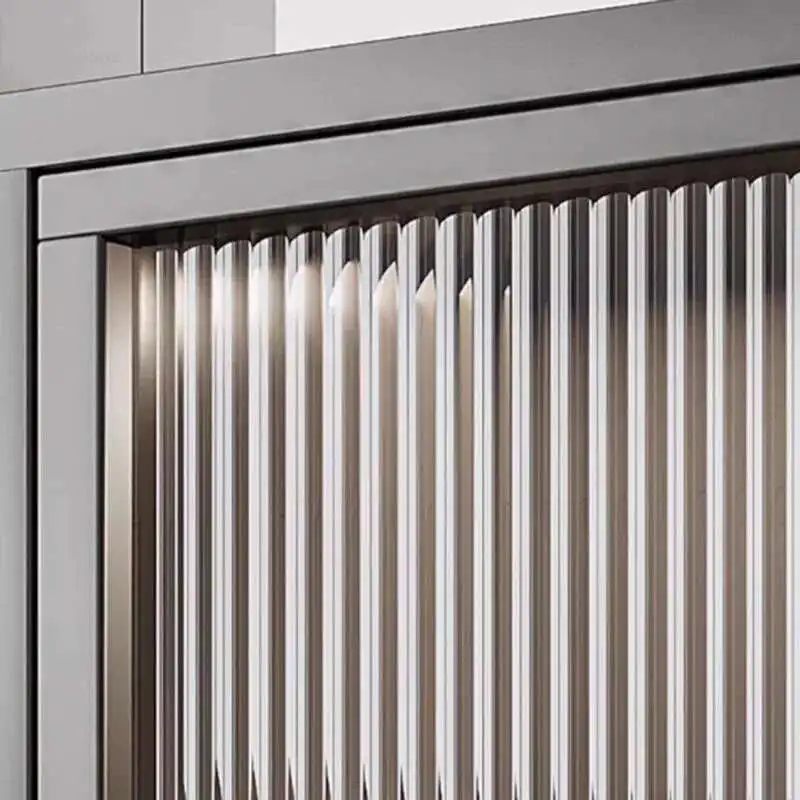 Armários de cozinha minimalistas modernos com porta armário de cozinha vegetal rack de armazenamento multifuncional armário de armazenamento multicamadas - Image 4