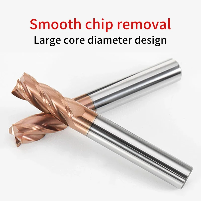 Full Size HRC55 Corner Radius Carbide End Mill 4F R Ballnose CNC Tungsten Steel Milling Cutter Coated Surface Machining Metal - Image 4