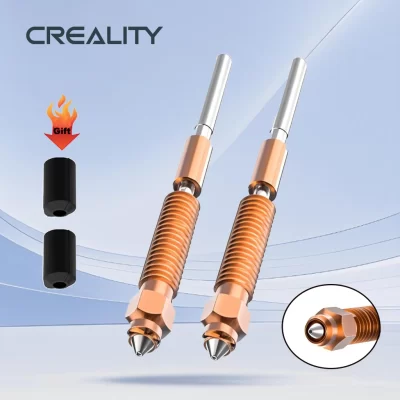 Creality kit oficial de bico k2 plus/hi, 2 peças, bicos de alto fluxo de troca rápida unicórnio 0.4mm, bicos de cobre com ponta de aço e liga de titânio