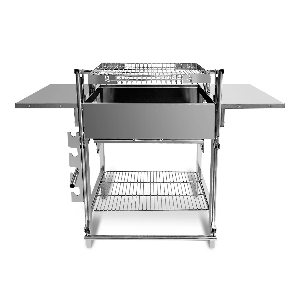 Grelhador para churrasco 360 ° Carvão rotativo de aço inoxidável, design flip operado por pés, tamanho grande para carne deliciosa, churrasco, cozinha ao ar livre - Image 5