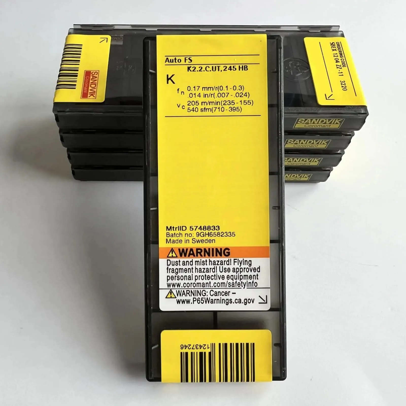 Original SANDVIK / SBEX1204ZZ-11 3220 / Lâmina CNC de liga dura 10 unidades - Image 2