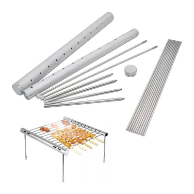 Churrasqueira portátil em aço inoxidável, Dobrável Mini Cooking BBQ Grill, Home Park Picnic, Acessórios para churrasco ao ar livre